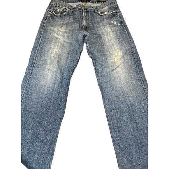 Lucky Brand Men 181 Jeans Distressed Size 32 x 30 Frayed Back Hem - Picture 4 of 7